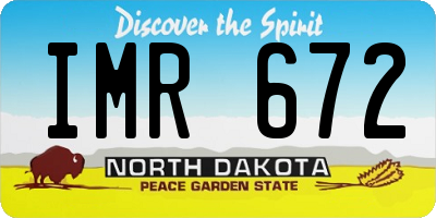 ND license plate IMR672