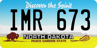 ND license plate IMR673