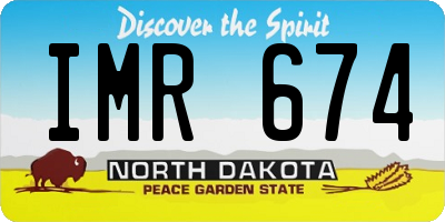 ND license plate IMR674