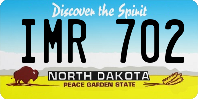 ND license plate IMR702