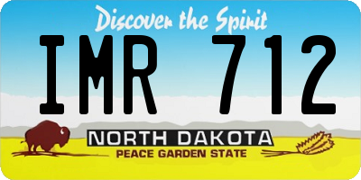 ND license plate IMR712