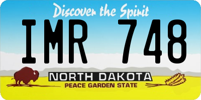 ND license plate IMR748
