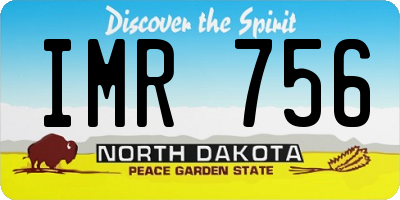 ND license plate IMR756