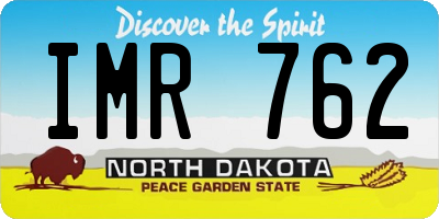 ND license plate IMR762