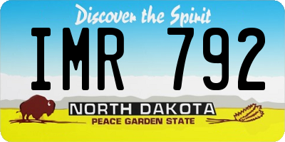 ND license plate IMR792
