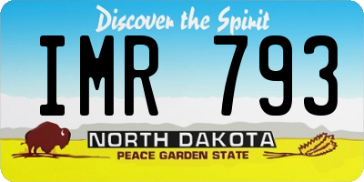 ND license plate IMR793
