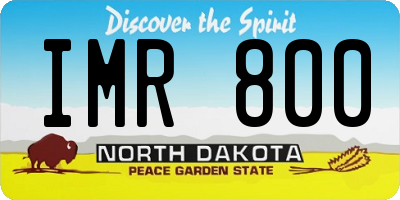 ND license plate IMR800