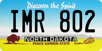 ND license plate IMR802