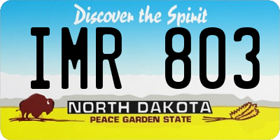 ND license plate IMR803