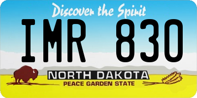 ND license plate IMR830