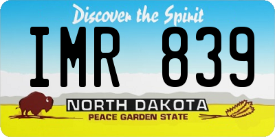 ND license plate IMR839