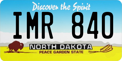 ND license plate IMR840