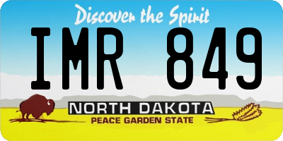 ND license plate IMR849