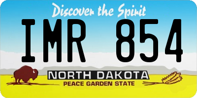 ND license plate IMR854