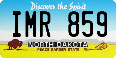 ND license plate IMR859