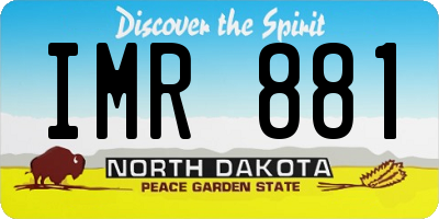ND license plate IMR881