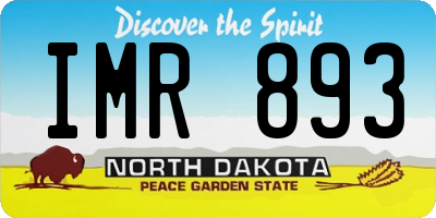 ND license plate IMR893