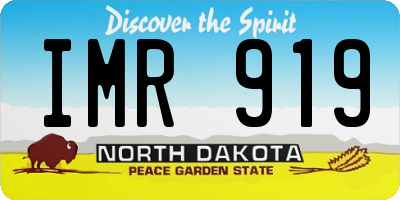 ND license plate IMR919