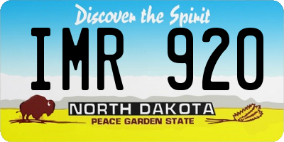 ND license plate IMR920