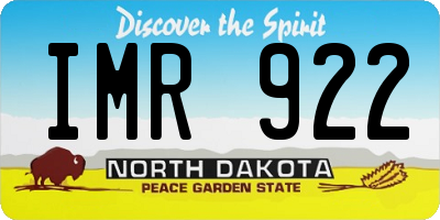 ND license plate IMR922