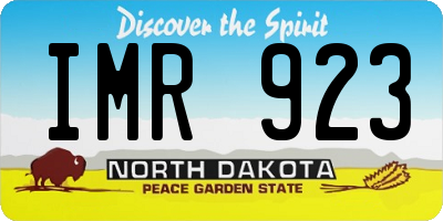 ND license plate IMR923