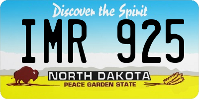 ND license plate IMR925