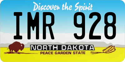 ND license plate IMR928