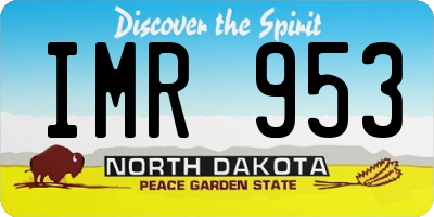 ND license plate IMR953