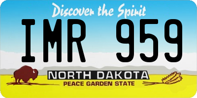 ND license plate IMR959