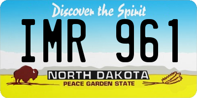 ND license plate IMR961