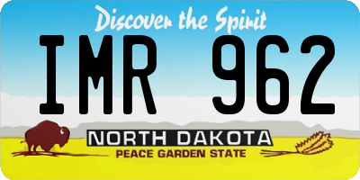ND license plate IMR962