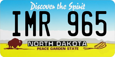 ND license plate IMR965