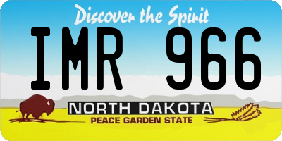 ND license plate IMR966