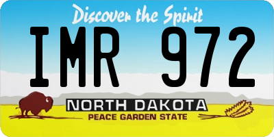 ND license plate IMR972