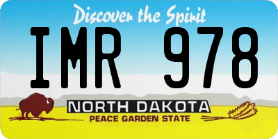 ND license plate IMR978
