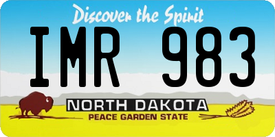 ND license plate IMR983
