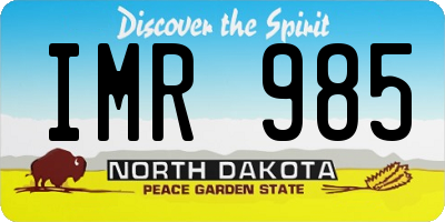 ND license plate IMR985