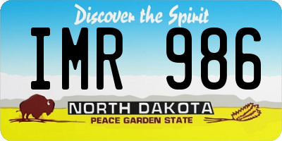 ND license plate IMR986