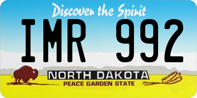 ND license plate IMR992