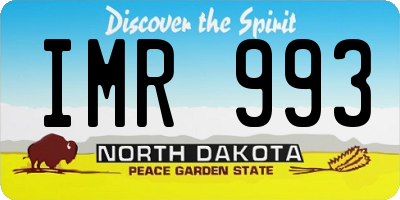 ND license plate IMR993