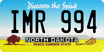 ND license plate IMR994