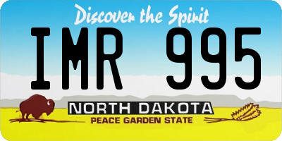 ND license plate IMR995