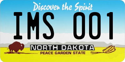ND license plate IMS001