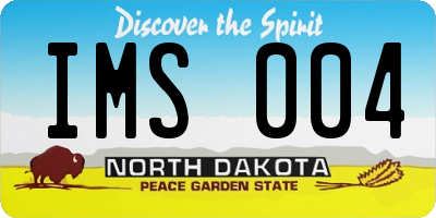 ND license plate IMS004