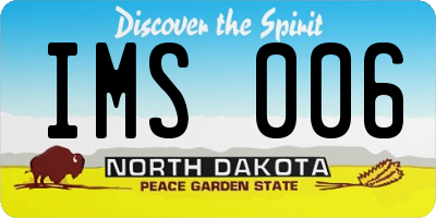 ND license plate IMS006