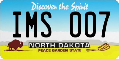 ND license plate IMS007