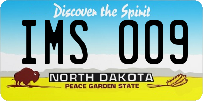 ND license plate IMS009