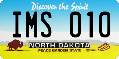 ND license plate IMS010