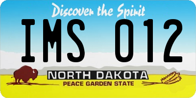 ND license plate IMS012