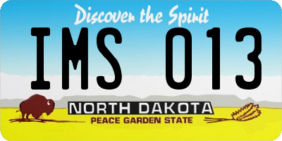 ND license plate IMS013